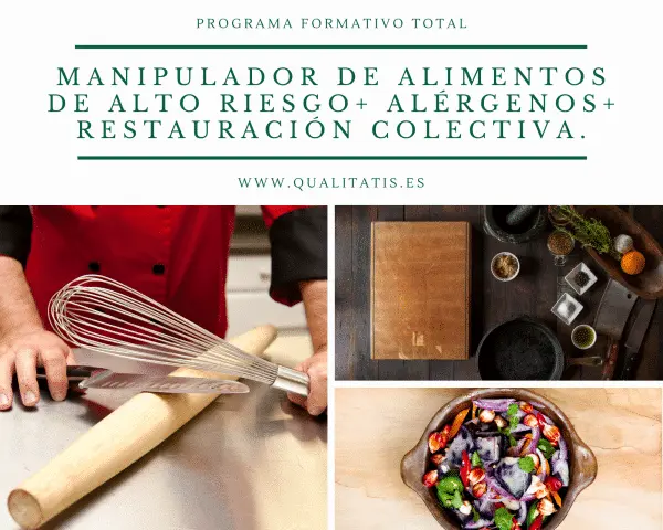 Curso Manipulador de alimentos, restauración colectiva y alérgenos.